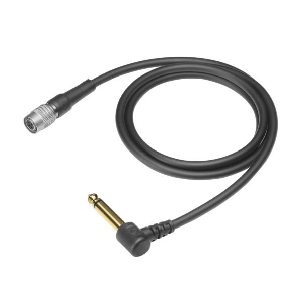 AT-GRCW GUITAR INPUT CABLE FOR WIRELESS WITH 90-DEGREE 1/4" PHONE PLUG, 36" LONG, TERMINATED WITH LOCKING
